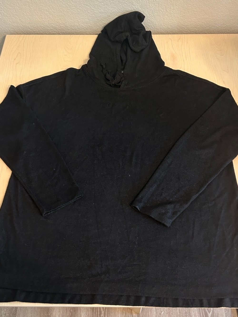 Women's Black Hooded Pullover Sweatshirt